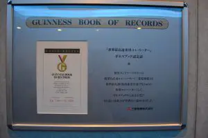 Сертификат за най-бърз асансьор от книгата с рекордите на Гинес