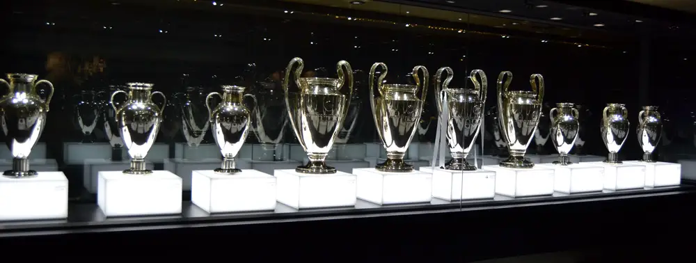 Част от трофеите на Реал Мадрид от Шампионската лига