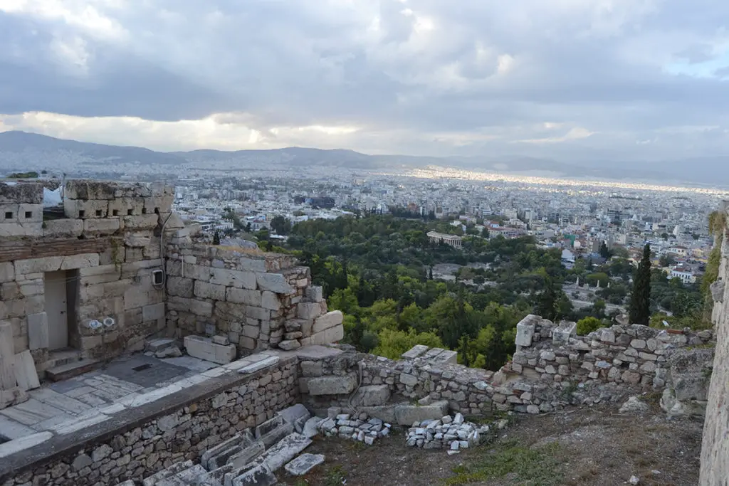 A view from the Acropolis to the Ancient agora