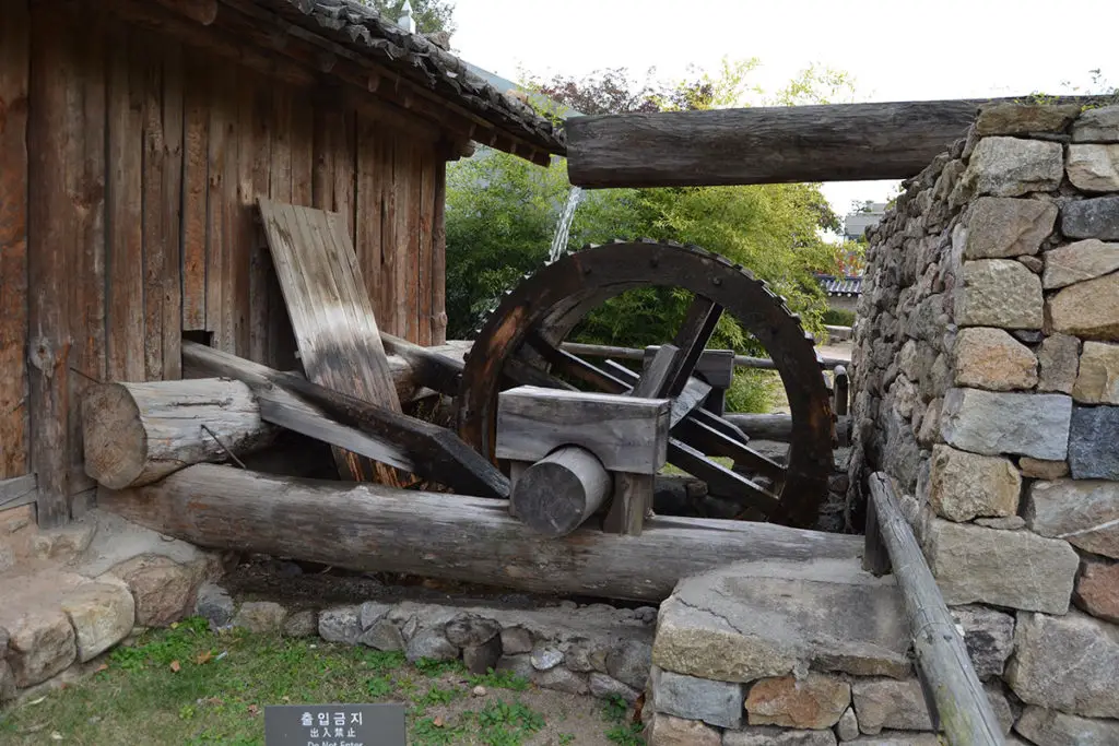 Watermill in the folklore museum in Korea