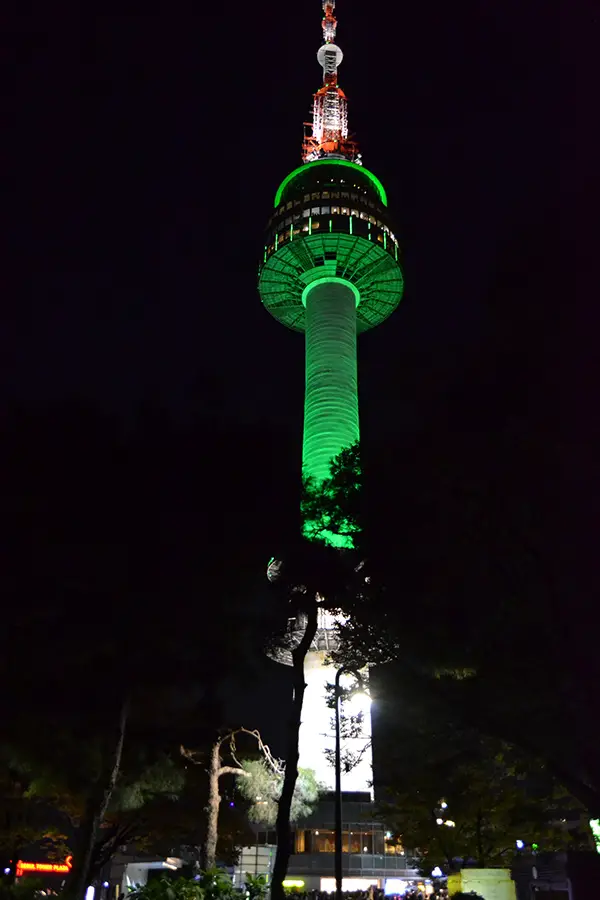 Namsan Seoul Tower in green