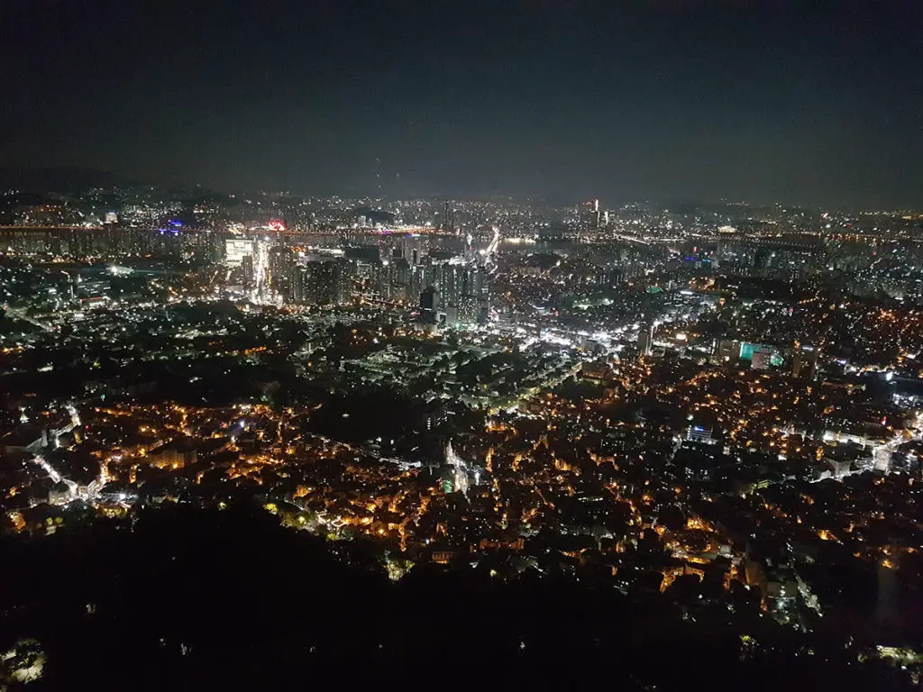 Night view from N Seoul Tower