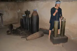 Enemy bombs in Cu Chi Tunnels