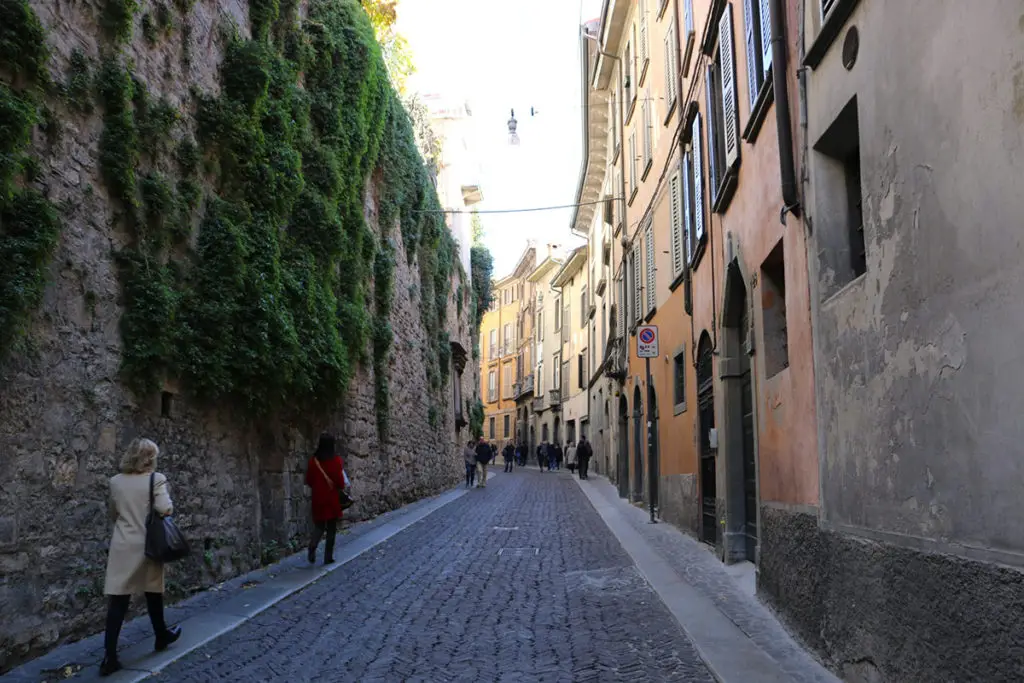 Cobblestoned street in Bergamo