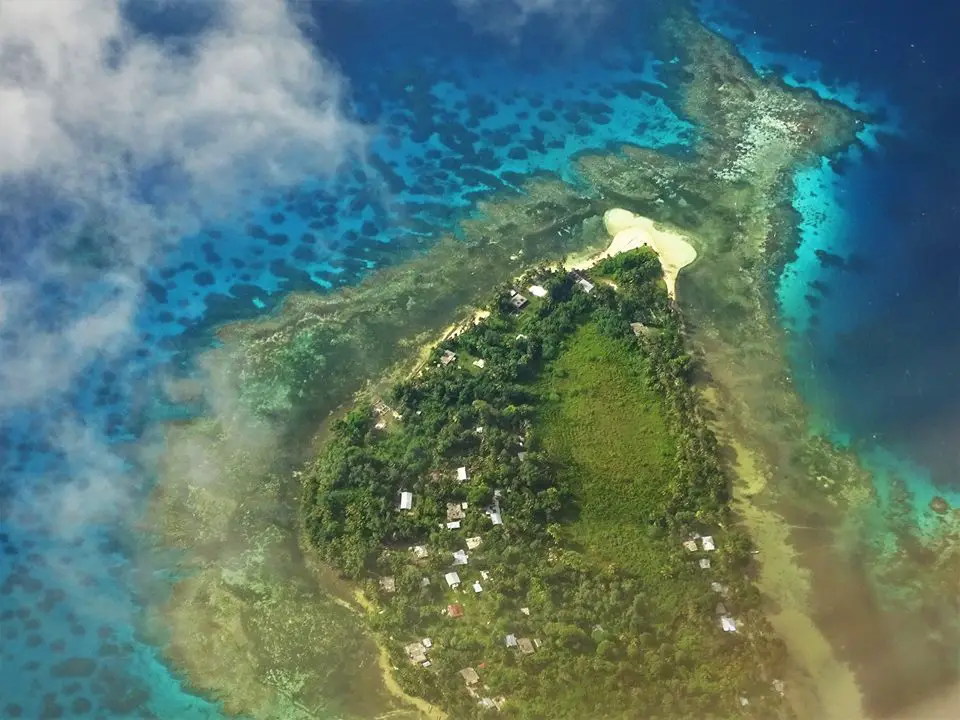 Flying over Chuuk Lagoon, Micronesia