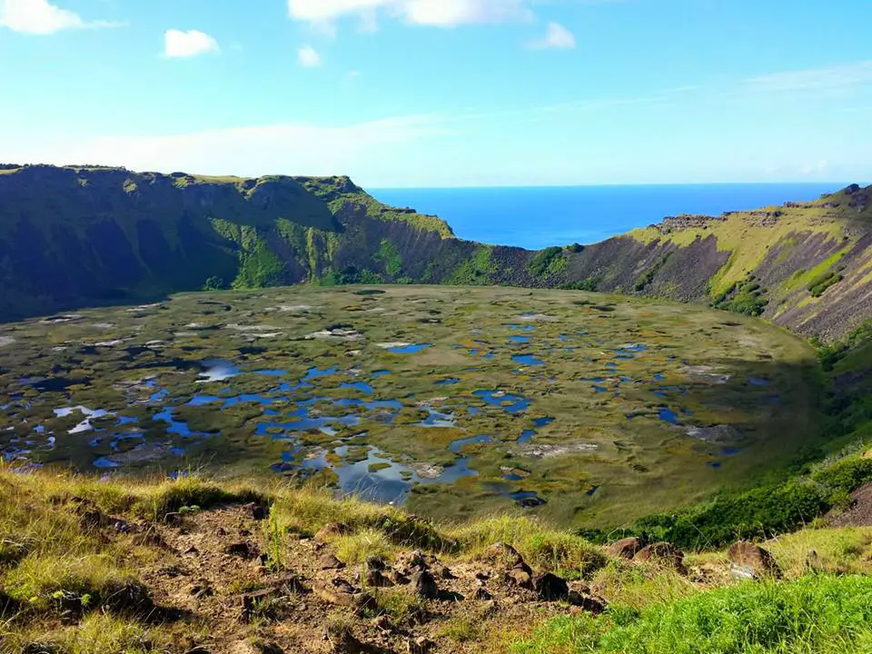 The volcano Rano Kau,  Easter Island