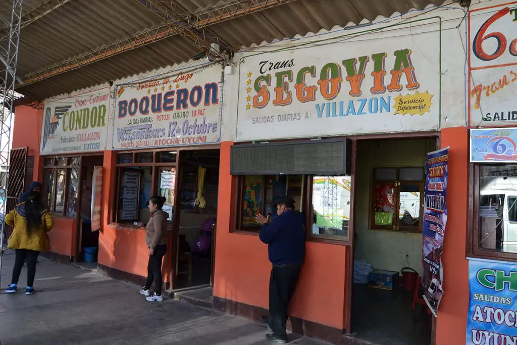 The bus station in Tupiza