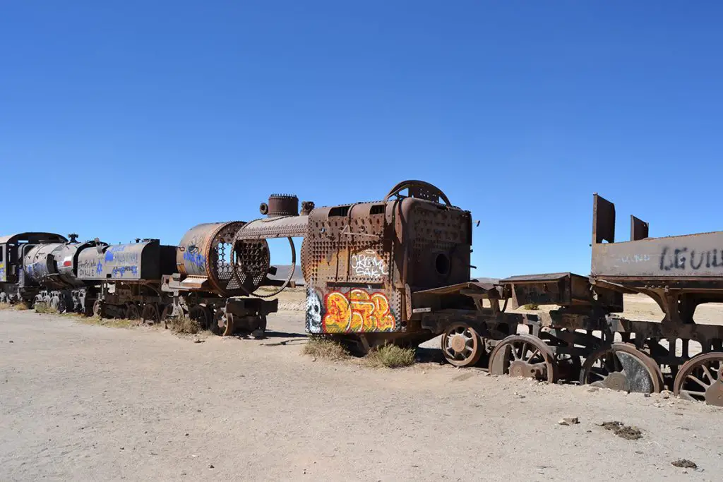 The train cemetery in Uyuni, Bolivia