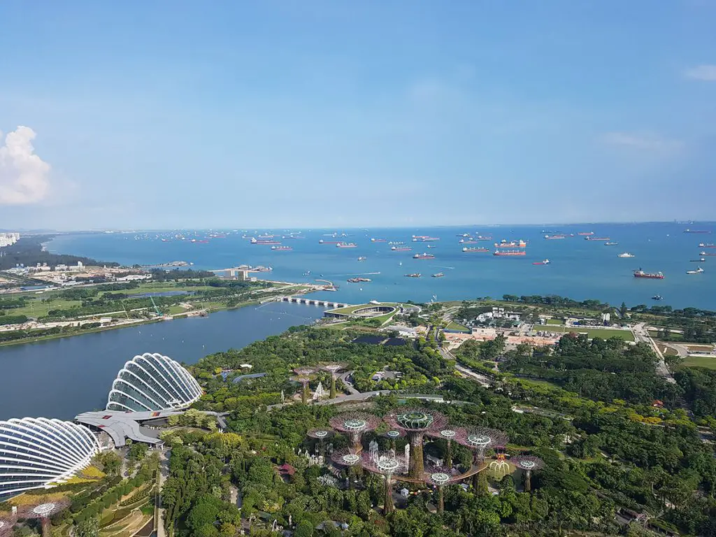 Beautiful view of Gardens by the Bay from Marina Bay Sands