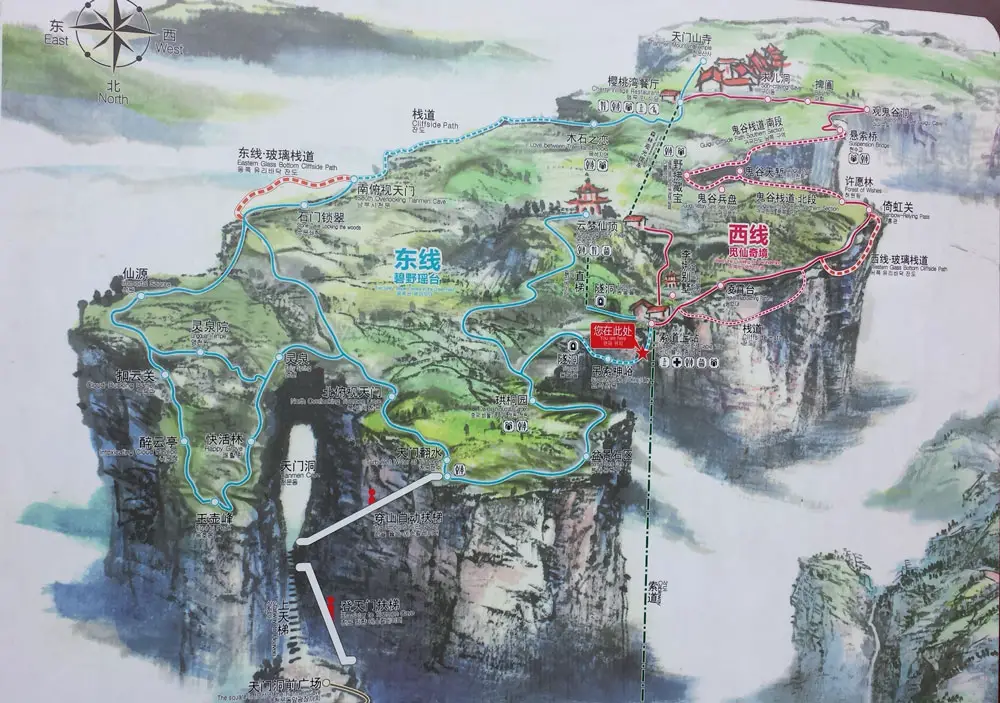 Карта на планината Тианмън