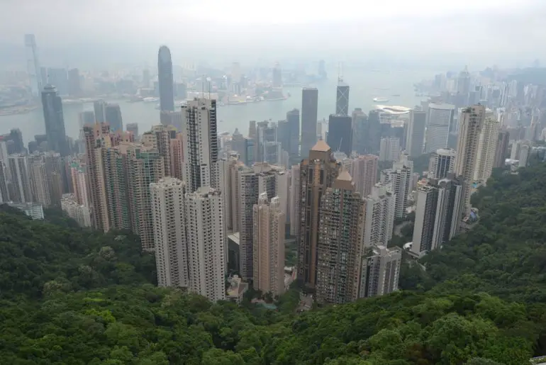 View from Victoria Peak in Hong Kong