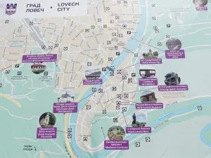 Карта на забележителностите в Ловеч