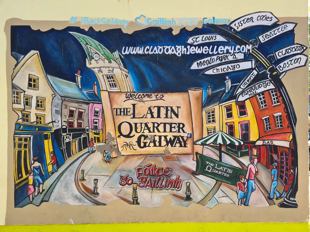 The Latin quarter wall mural Galway city