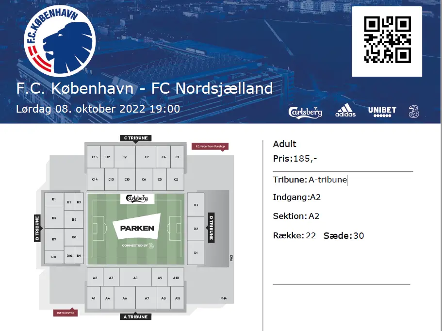 Билет за мача Копенхаген - Норшеланд