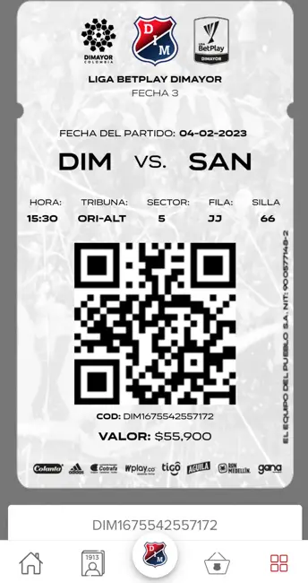 Билет за мача Индепендиенте Меделин - Санта Фе Богота